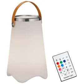 meineWunschleuchte LED Tischleuchte 38 cm grau mit Bluetooth Lautsprecher und Weinkühler