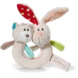 NICI Pärchen Greifring Hase Tilli & Bär Taps mehrfarbig