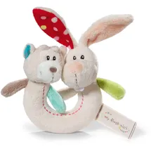 NICI Pärchen Greifring Hase Tilli & Bär Taps mehrfarbig