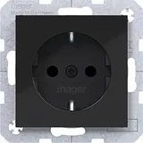 Hager Schuko-Steckdose Schwarz 2 St.