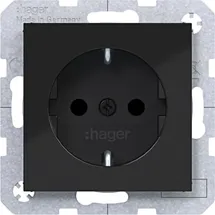 Hager Schuko-Steckdose Schwarz 2 St.