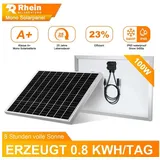 Rhein Beleuchtung Solarmodul 100 W, 12 V hocheffiziente monokristalline Solarmodule, (monokristalline solarmodule, solarpanel 12v, solarmodul 100w), IP65 wasserdicht für Wohnwagen, Gartenhäuser, Boote