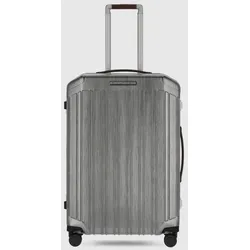 Piquadro PQ-Light Mittelgroßer Hartschalentrolley Nero Cuoio, braun grau schwarz, M (60-70 cm)