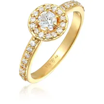 Elli Ring 925 Sterling Silber Verlobungsring in Gold | Gr.: 58