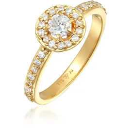 Elli Ring 925 Sterling Silber Verlobungsring in Gold | Gr.: 58