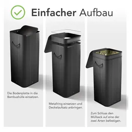 newhabitat Müllsackständer 80 l Schwarz