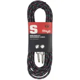 Stagg Instrumentenkabel Vintage Tweed Black - 6 Meter - 2x Klinke 6,3mm - Gitarrenkabel - Klinkekabel