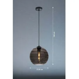 Fischer Leuchten Rauchglas 1-flg. 25 cm kugelförmig schwarz