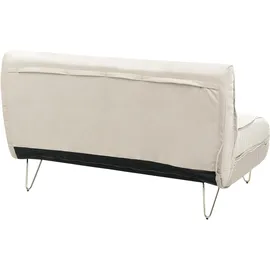 Beliani Schlafsofa Stoff 2-Sitzer Beige