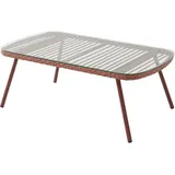 vente-unique Garten-Beistelltisch - Polyrattan - Terracotta - lousini von mylia