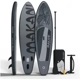 HAGO Inflatable SUP-Board Stand Up Paddle Board Allround SUP Komplettset 320 cm Drop-Stitch-Kern schwarz