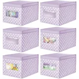 mDesign Aufbewahrungsbox 6er Set mit Sichtfenster und Deckel in Violett