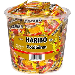 Haribo Goldbären Fruchtgummi Minis 100 Stück im Eimer 1 kg