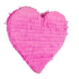 Pinata Herz in ROSA zum Befüllen und Aufhängen zur Party-Deko, Kinder-Geburtstag, Maße: 37 x 36 x 7,5 cm