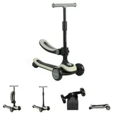 KIKKABOO Kinderroller 2 in 1 Treo Laufrad, Sitz, faltbar, Lenkerhöhe verstellbar grün
