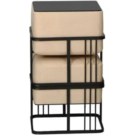 [en.casa] Hocker Tas 38 x 38 x 38 cm Beige