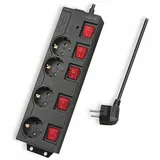Logilink Steckdosenleiste, 4-fach, einzeln schaltbar, 1.5m, schwarz