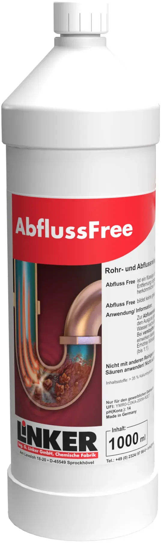 Linker Abfluss Free Rohrreiniger 1 Liter Flasche
