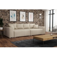 Fun Möbel Big-Sofa Big Sofa Couchgarnitur REGGIO Megasofa mit Schlaffunktion, 1 Teile, mit Schlaffunktion und Bettkästen, inkl. Rückenkissen und Zierkissen beige