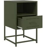 vidaXL Nachtschrank Olivgrün 36 x 39 x 60,5 cm Stahl