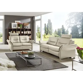 Hukla Couch Glattleder 2-Sitzer Beige