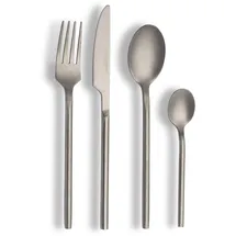 Echtwerk EW-BS-1675 Tafelbesteck Bari, Stonewashed silber, 16-teilig, Essbesteck für bis zu 4 Personen, Hochwertiger Chromnickelstahl, Edelstahl