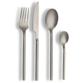 Echtwerk EW-BS-1675 Tafelbesteck Bari, Stonewashed silber, 16-teilig, Essbesteck für bis zu 4 Personen, Hochwertiger Chromnickelstahl, Edelstahl