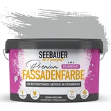 SEEBAUER diy Silikonharz-Fassadenfarbe Grau 10L für Außen (No. 240 Graphite Grey) Selbstreinigende Fassadenfarbe mit Lotuseffekt - Geeignet für Putz, Mauerwerk und Beton