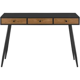[en.casa] Schreibtisch Tumba 115x48x75cm Schwarz/Dunkler Holzton