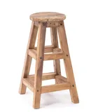 DESIGN DELIGHTS BARHOCKER Jack | Mahagoni Holz, 70 cm | Barstuhl, rustikaler Sitzhocker, Tresenhocker, Pflanzenhocker