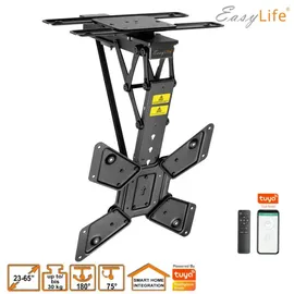 Easy Life EasyLife TV Deckenhalter Smart Home elektrisch drehbar und schwenkbar, 23 bis 65 Zoll VESA 400x400 Schwarz
