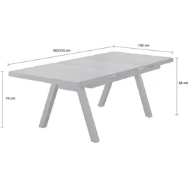 LC Garden Keramo Ausziehtisch 160/210 x 100 x 78,5 cm Grau