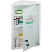 Relaxdays Medizinschrank, 3 Fächer, HxBxT: 45 x 30 x