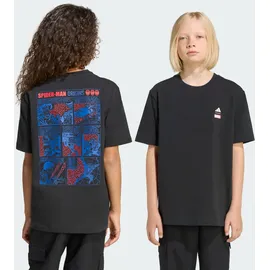 adidas Marvel Spider-MAN Graphics Tee, Black/Off White, 7-8 Years