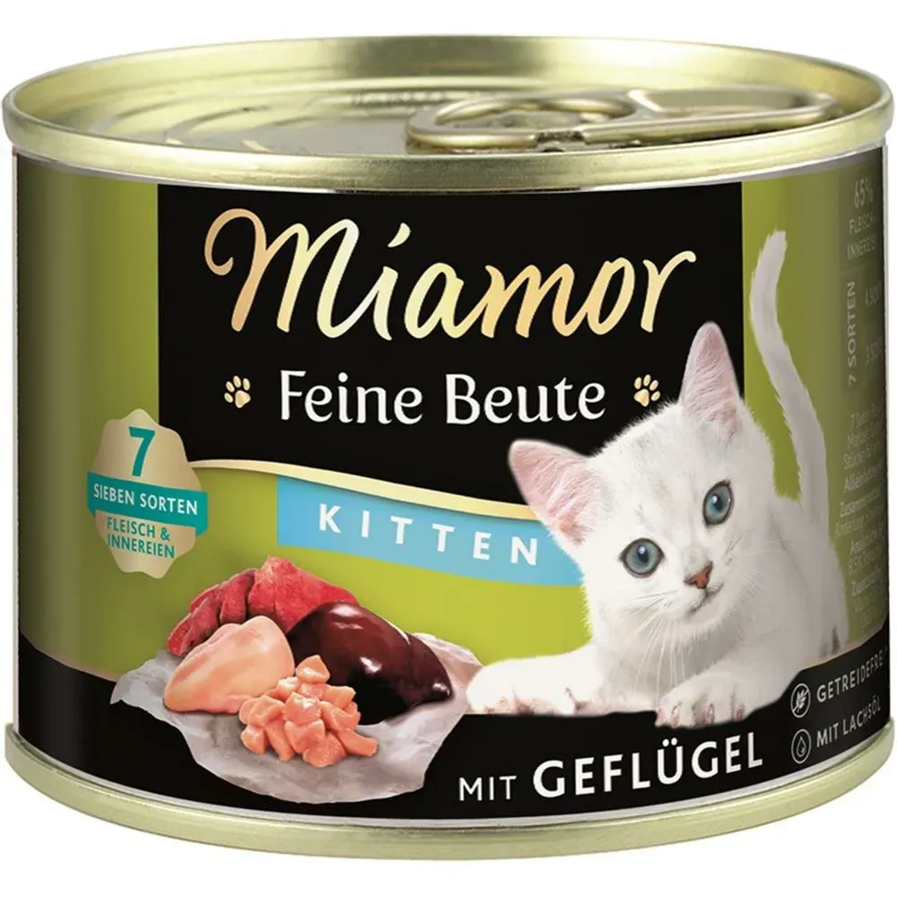 Finnern Miamor Cat - Feine Beute Dose Kitten Geflügel 12x185g