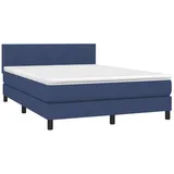 vidaXL Boxspringbett mit Matratze Blau 140x200 cm Stoff