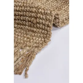 Flair Rugs Läufer FLAIR RUGS "Jute Boucle", beige (natur), B:60cm H:7mm L:150cm, Jute, Teppiche, Läufer, aus 100% Jute, mit Fransen, aus Naturfasern