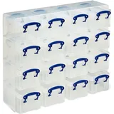 Really Useful Box Aufbewahrungsbox 37,5 x 12,5 x 31 cm 16-tlg. transparent