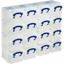 Really Useful Box Aufbewahrungsbox 37,5 x 12,5 x 31 cm 16-tlg. transparent