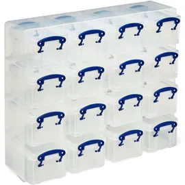 Really Useful Box Aufbewahrungsbox 37,5 x 12,5 x 31 cm 16-tlg. transparent