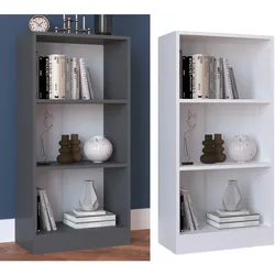 VCM Holz Aufbewahrung Stand Regal Bücherregal Deko Bücher Standregal Dilos M 3-fach