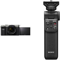 Sony Alpha 7C Spiegellose E-Mount Vollformat-Digitalkamera ILCE-7C (24,2 MP, 7,5cm (3 Zoll) Touch-Display, Echtzeit-AF) Nur Body - Silber/Schwarz + Handgriff