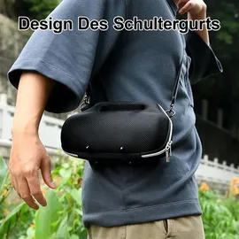 taotalhomy Hartschalen-Etui aus EVA für JBL Charge 6, stoßfeste Tragetasche mit Schultergurt, vollständiger Schutz, tragbar & reisesicher - Schwarz