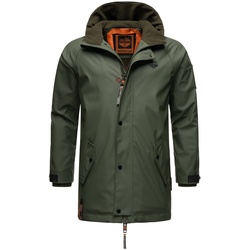 STONE HARBOUR Herren Regenjacke Gummierter Regenparka mit Fleece-Innenfutter Rihaa