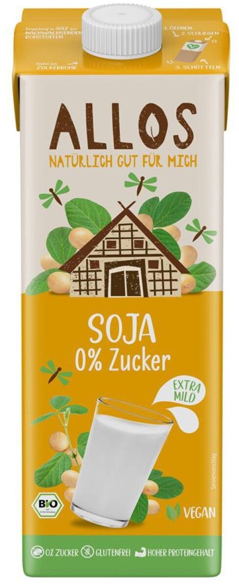 Allos Soja Drink 0% Zucker glutenfrei 1000 g