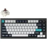 Keychron Q1 Max QMK/VIA Kabellose Mechanische Tastatur, Vollmetall, Programmierbarer Knopf, 2.4 GHz/Bluetooth/Kabelgebundene Tastatur mit Hot-Swappable, Carbon Black, Gateron Jupiter Brown