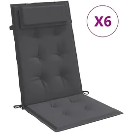 vidaXL Hochlehner-Auflagen 6 Stk. Anthrazit Oxford-Gewebe