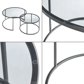 [en.casa] Couchtisch 2er Set Kokkola Rauchglas