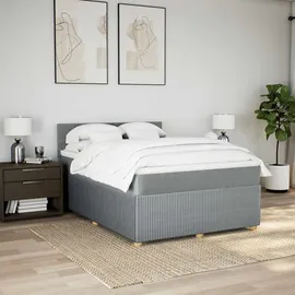 vidaXL Boxspringbett mit Matratze Hellgrau 140x200 cm Stoff