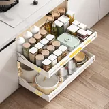 GOURDBRO Ausziehbarer Schrank Organizer, Teleskopschublade für Küchenschränke, Ausziehbare Schublade Küche, Küchenschrank Organizer Ausziehbar, Pull Out Drawer, Schrankauszug Küche